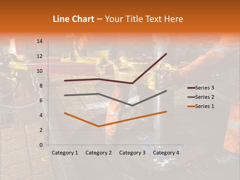 Two Roughnecks Breaking A Connection With Help From Tongs. Offshore Oil Rig. PowerPoint Template