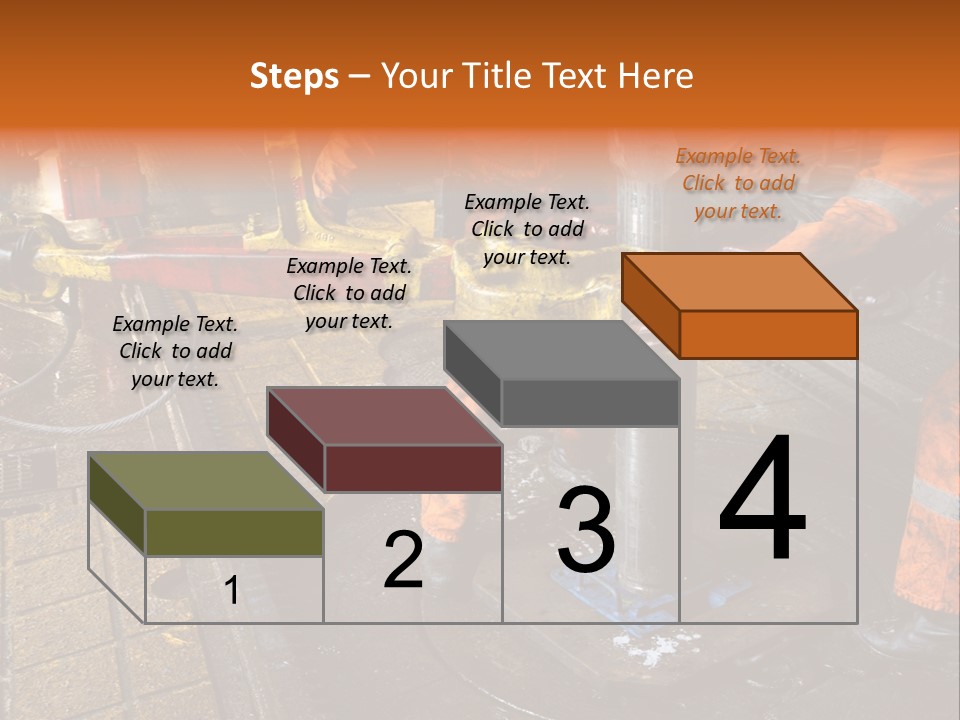 Two Roughnecks Breaking A Connection With Help From Tongs. Offshore Oil Rig. PowerPoint Template