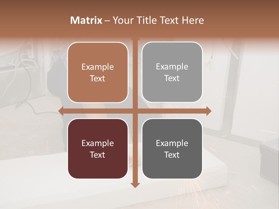 Builder Of Cutting Metal. Sparkles Flying. PowerPoint Template