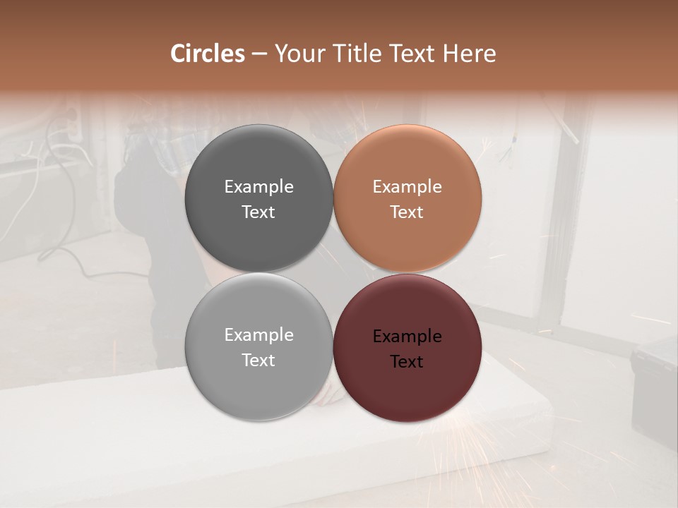 Builder Of Cutting Metal. Sparkles Flying. PowerPoint Template