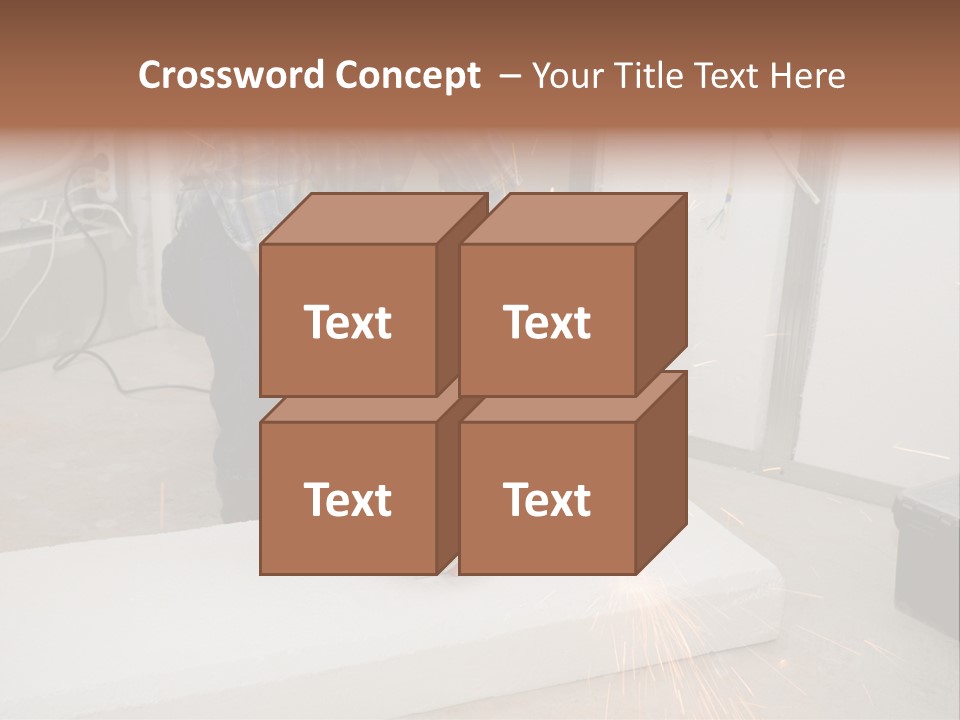 Builder Of Cutting Metal. Sparkles Flying. PowerPoint Template