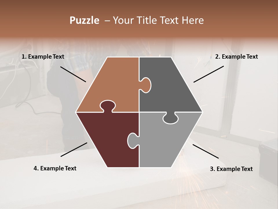 Builder Of Cutting Metal. Sparkles Flying. PowerPoint Template