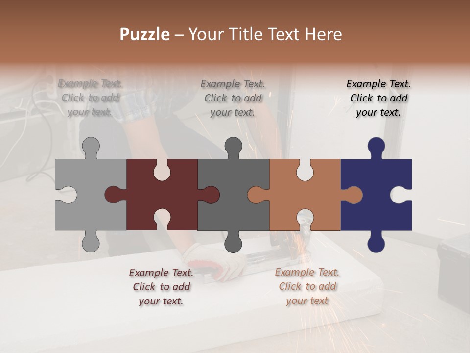 Builder Of Cutting Metal. Sparkles Flying. PowerPoint Template