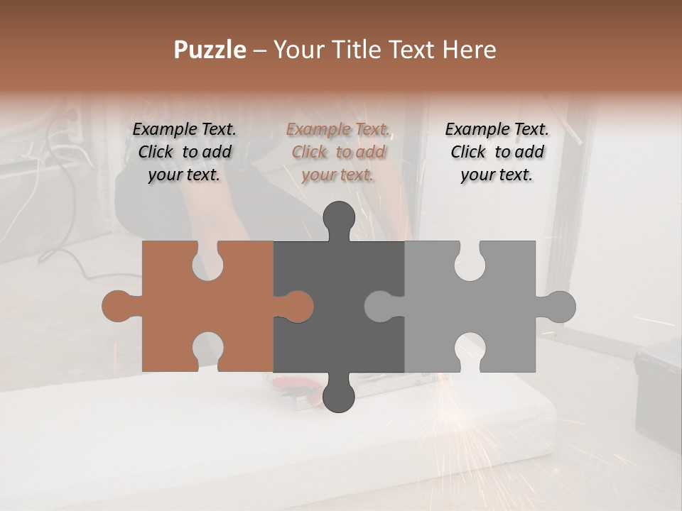 Builder Of Cutting Metal. Sparkles Flying. PowerPoint Template