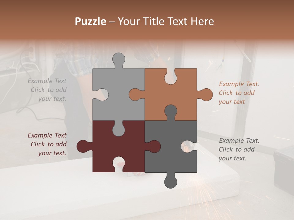 Builder Of Cutting Metal. Sparkles Flying. PowerPoint Template