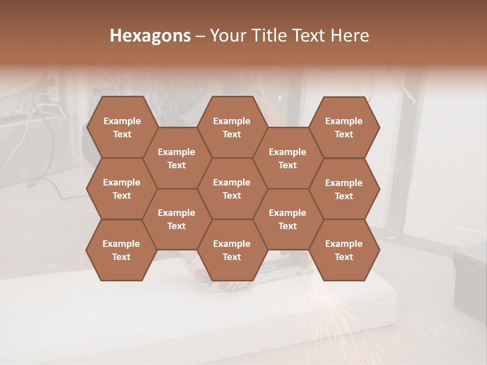 Builder Of Cutting Metal. Sparkles Flying. PowerPoint Template