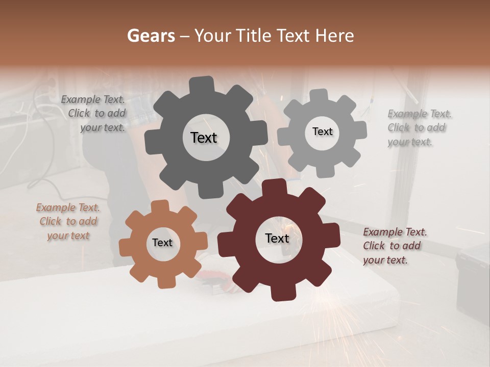 Builder Of Cutting Metal. Sparkles Flying. PowerPoint Template