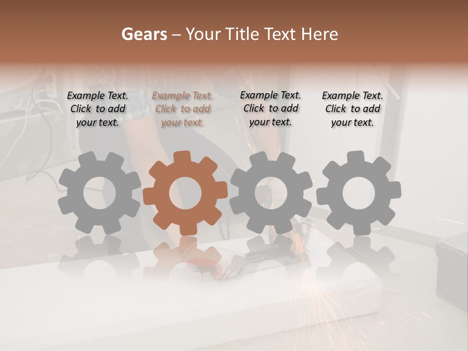 Builder Of Cutting Metal. Sparkles Flying. PowerPoint Template