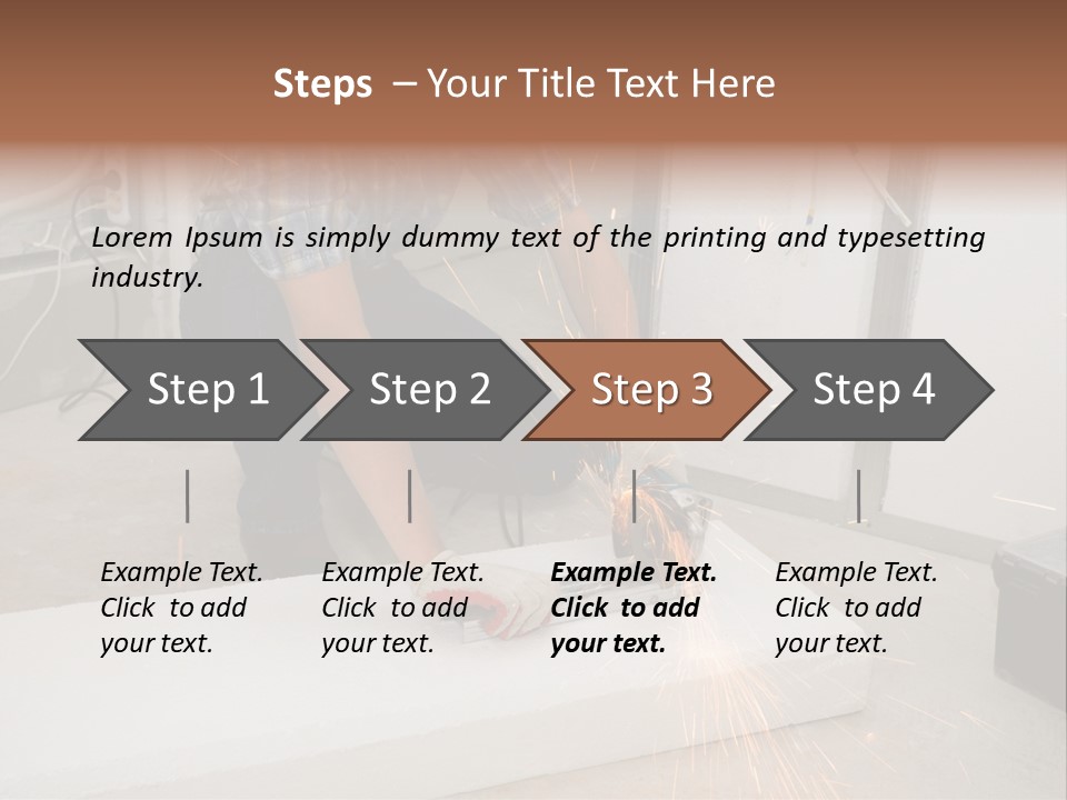 Builder Of Cutting Metal. Sparkles Flying. PowerPoint Template
