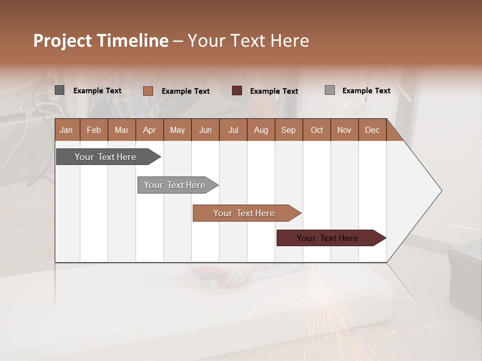 Builder Of Cutting Metal. Sparkles Flying. PowerPoint Template