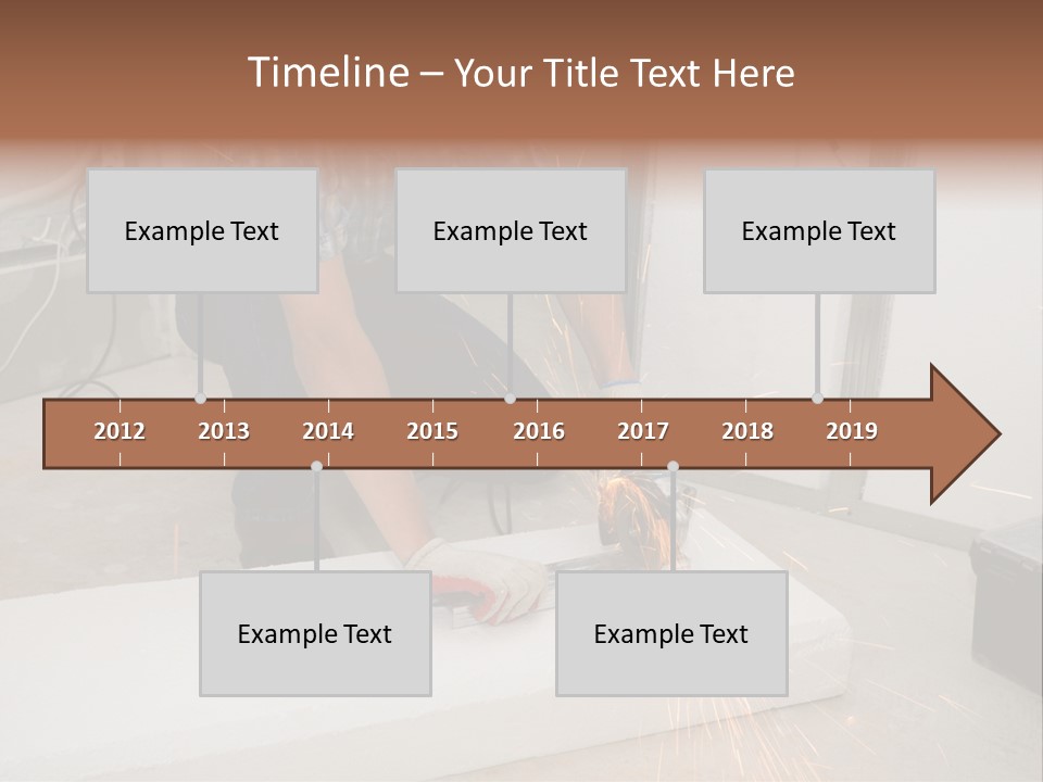 Builder Of Cutting Metal. Sparkles Flying. PowerPoint Template