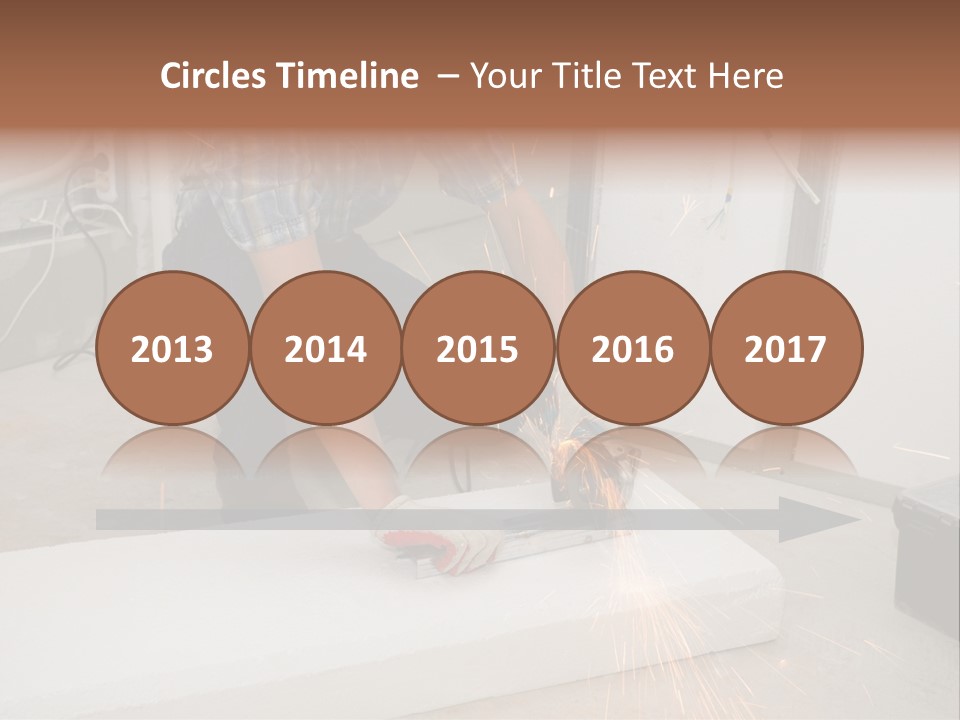 Builder Of Cutting Metal. Sparkles Flying. PowerPoint Template