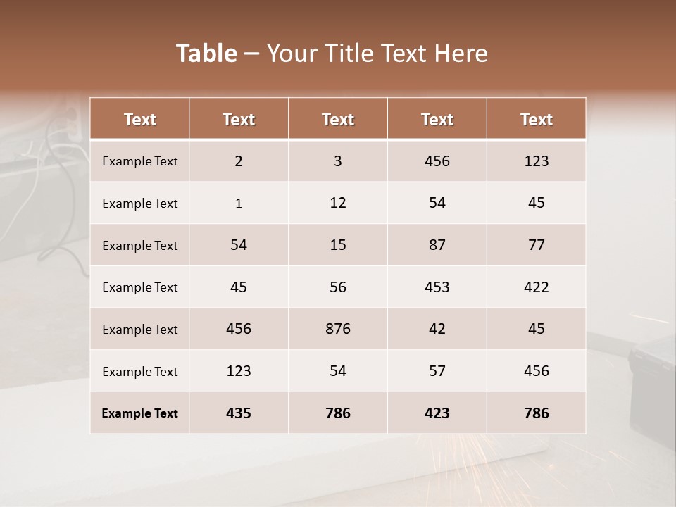 Builder Of Cutting Metal. Sparkles Flying. PowerPoint Template