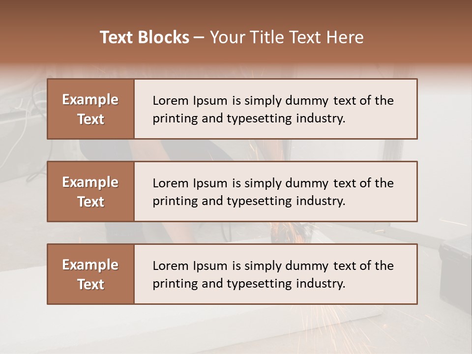 Builder Of Cutting Metal. Sparkles Flying. PowerPoint Template