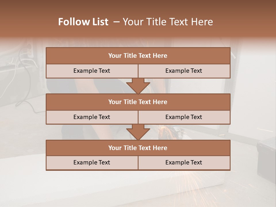 Builder Of Cutting Metal. Sparkles Flying. PowerPoint Template