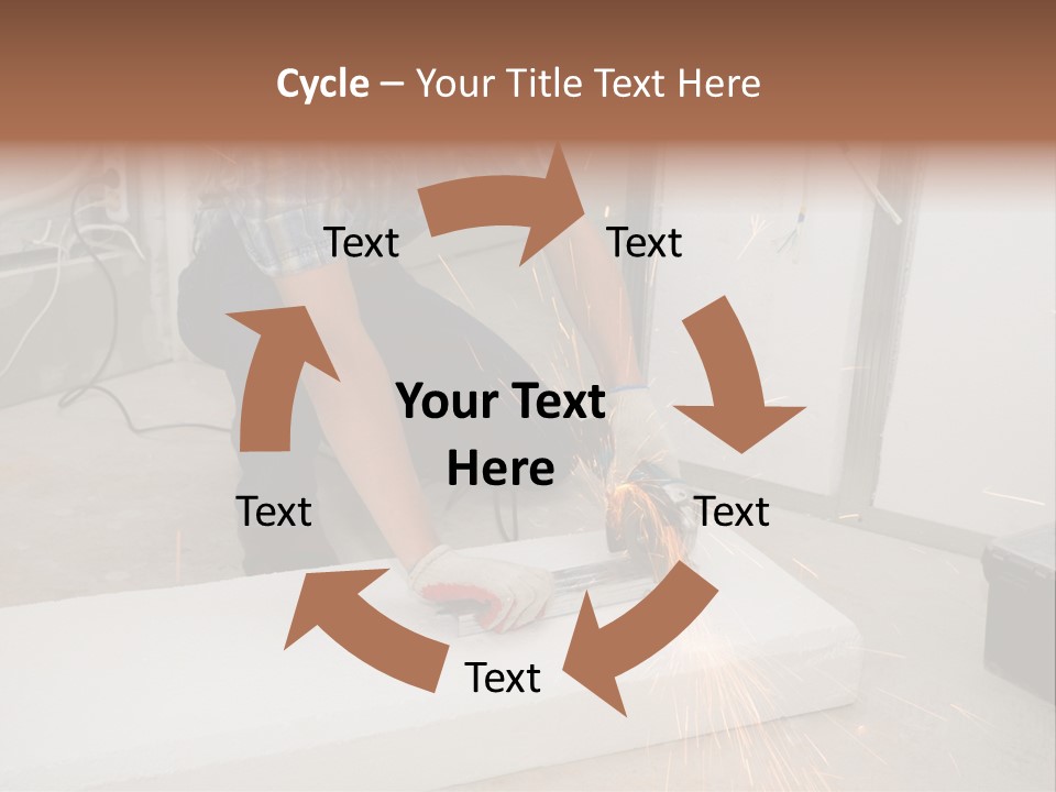 Builder Of Cutting Metal. Sparkles Flying. PowerPoint Template