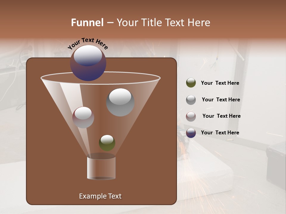 Builder Of Cutting Metal. Sparkles Flying. PowerPoint Template