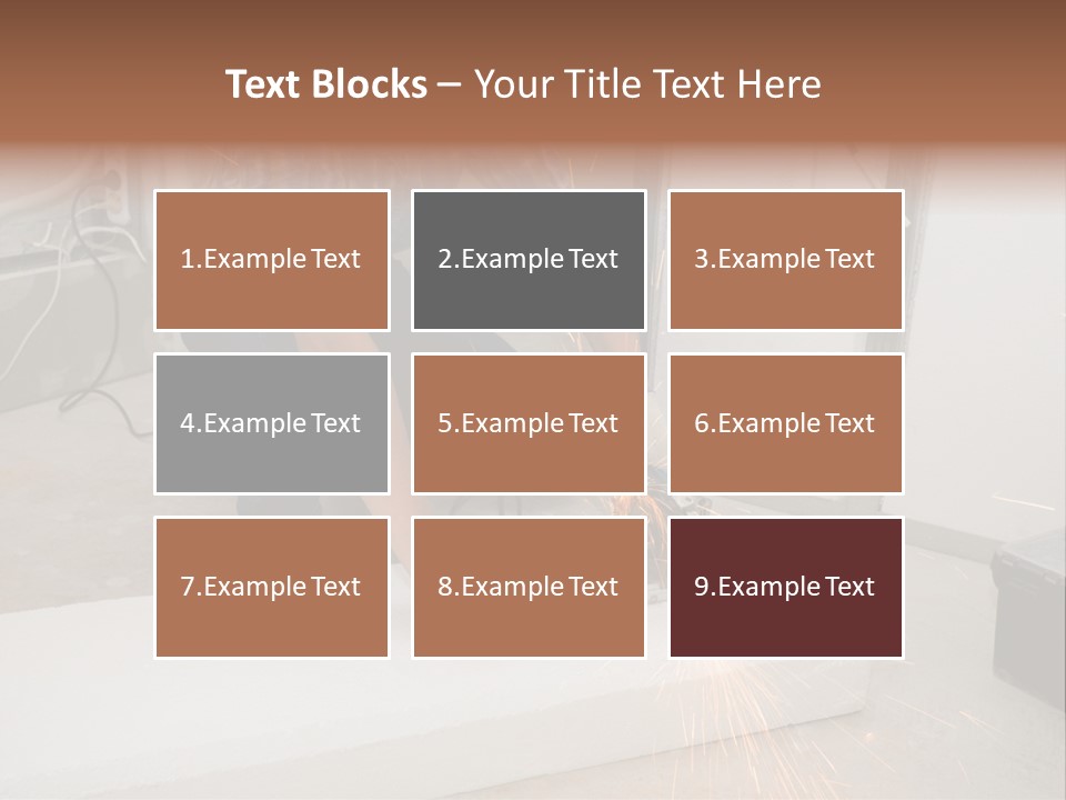 Builder Of Cutting Metal. Sparkles Flying. PowerPoint Template