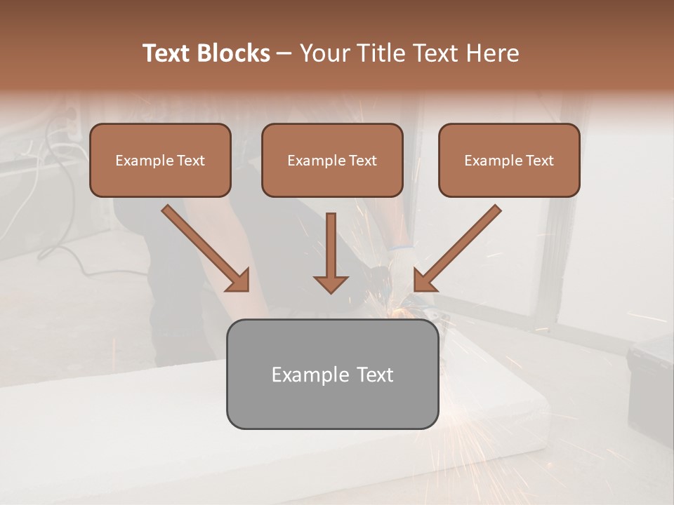 Builder Of Cutting Metal. Sparkles Flying. PowerPoint Template