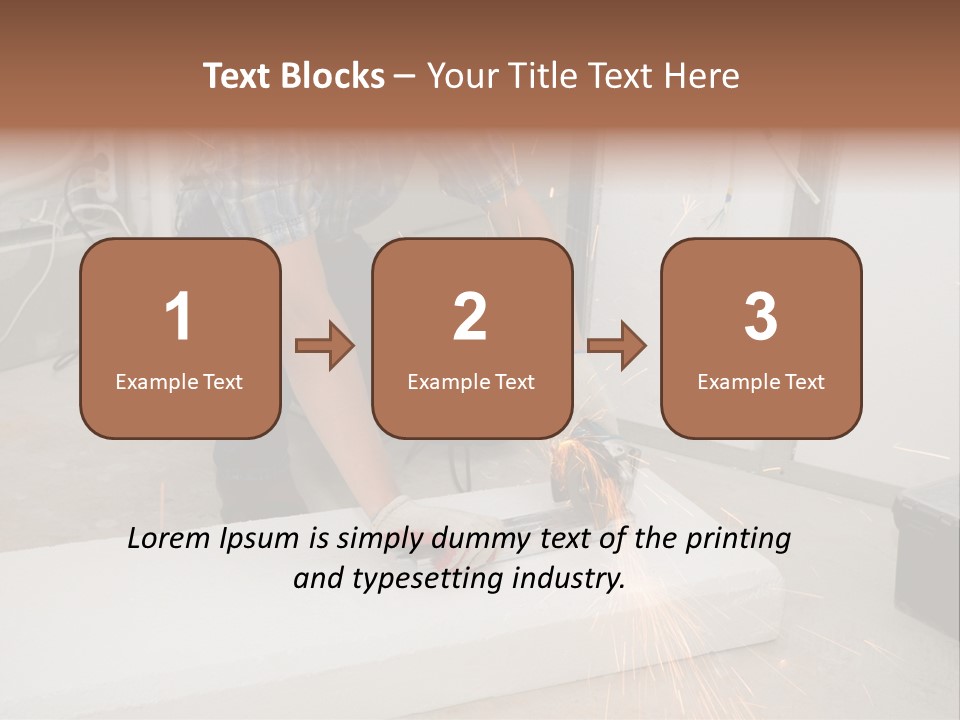 Builder Of Cutting Metal. Sparkles Flying. PowerPoint Template