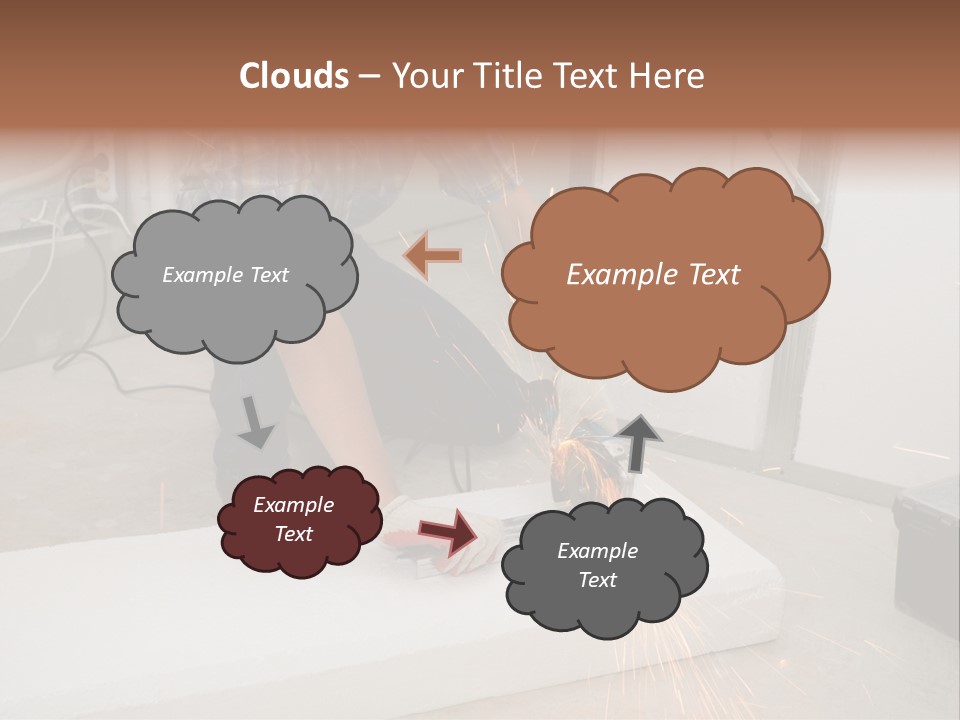 Builder Of Cutting Metal. Sparkles Flying. PowerPoint Template