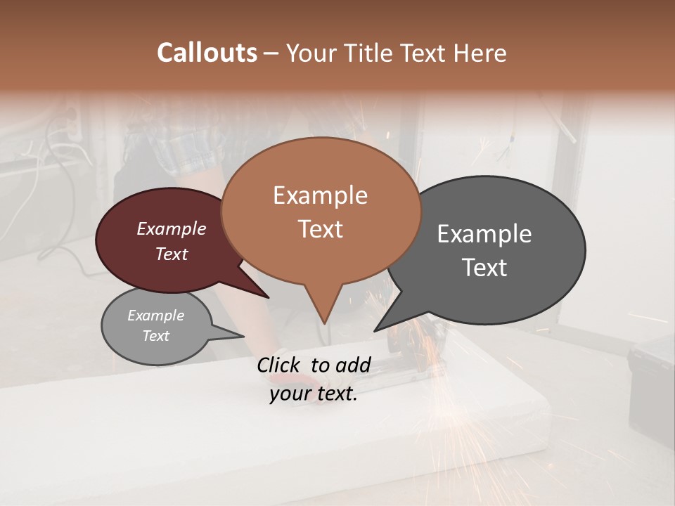 Builder Of Cutting Metal. Sparkles Flying. PowerPoint Template