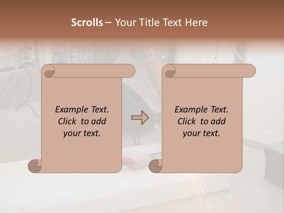 Builder Of Cutting Metal. Sparkles Flying. PowerPoint Template