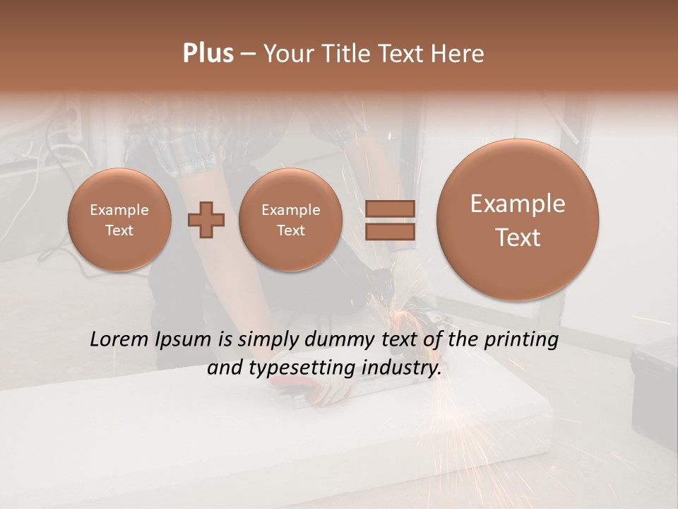 Builder Of Cutting Metal. Sparkles Flying. PowerPoint Template