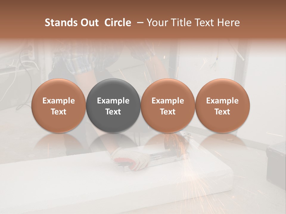 Builder Of Cutting Metal. Sparkles Flying. PowerPoint Template