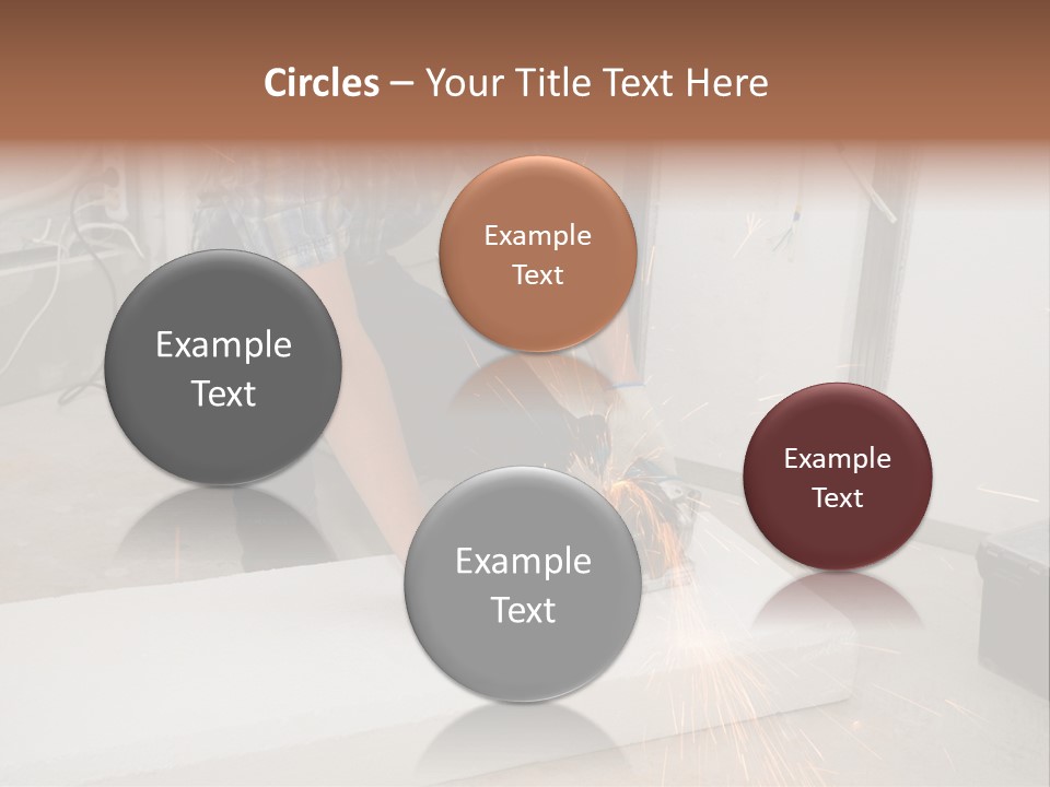 Builder Of Cutting Metal. Sparkles Flying. PowerPoint Template