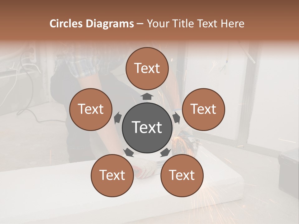 Builder Of Cutting Metal. Sparkles Flying. PowerPoint Template