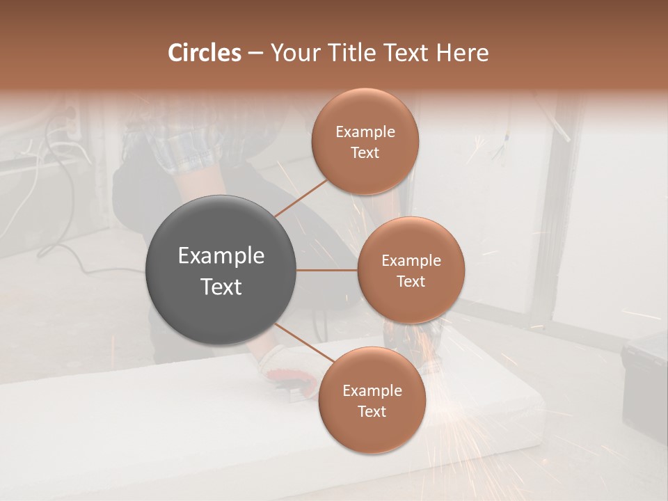 Builder Of Cutting Metal. Sparkles Flying. PowerPoint Template