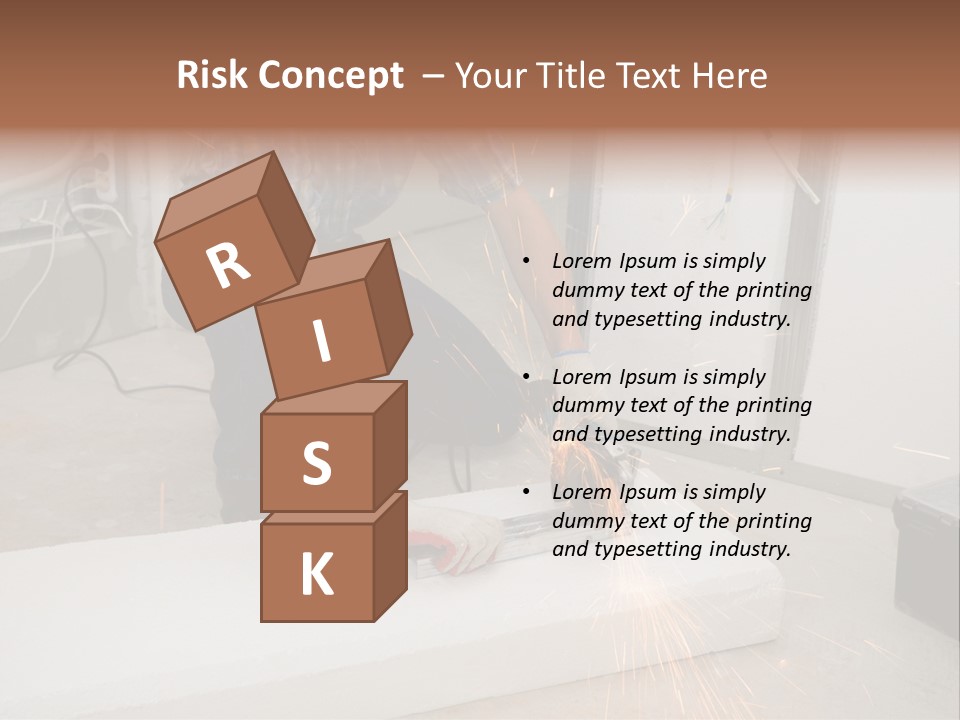 Builder Of Cutting Metal. Sparkles Flying. PowerPoint Template