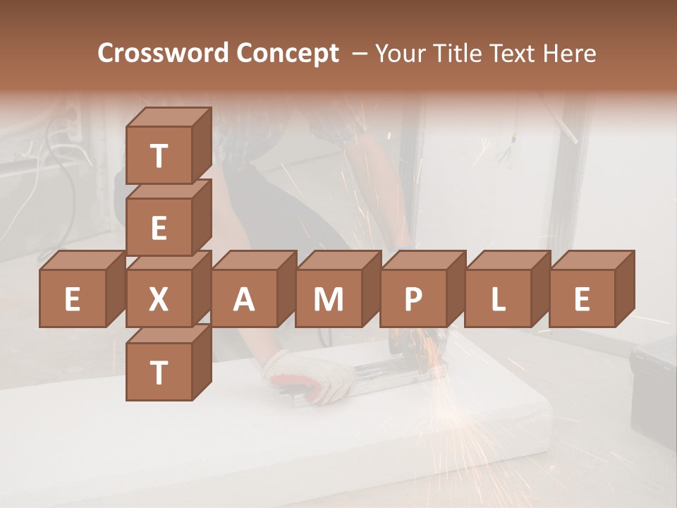 Builder Of Cutting Metal. Sparkles Flying. PowerPoint Template