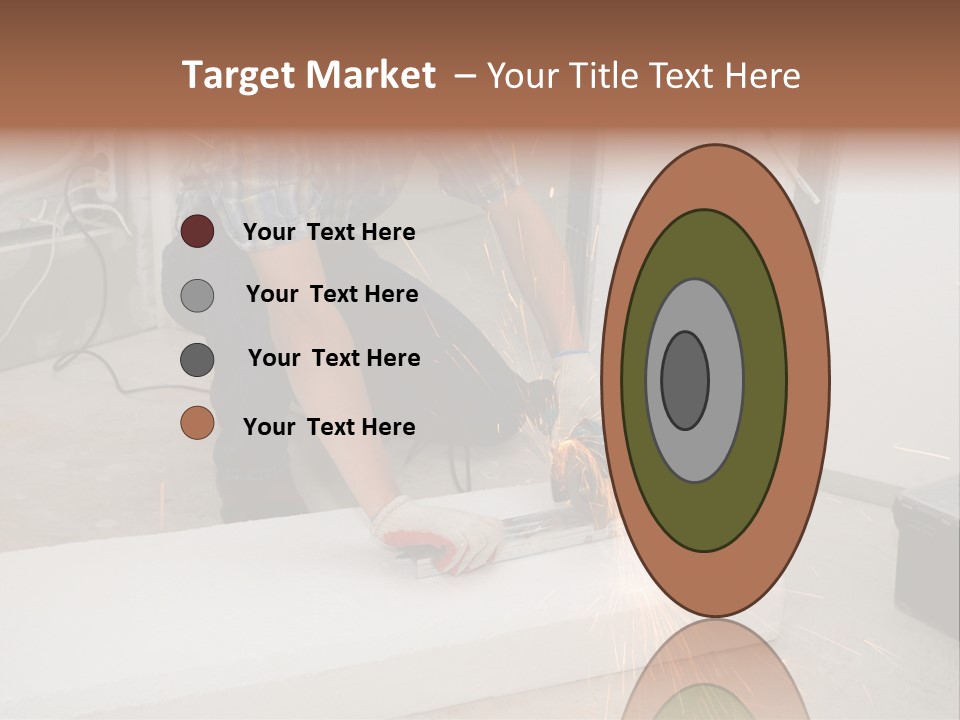 Builder Of Cutting Metal. Sparkles Flying. PowerPoint Template