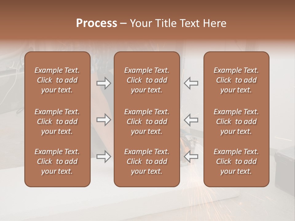 Builder Of Cutting Metal. Sparkles Flying. PowerPoint Template