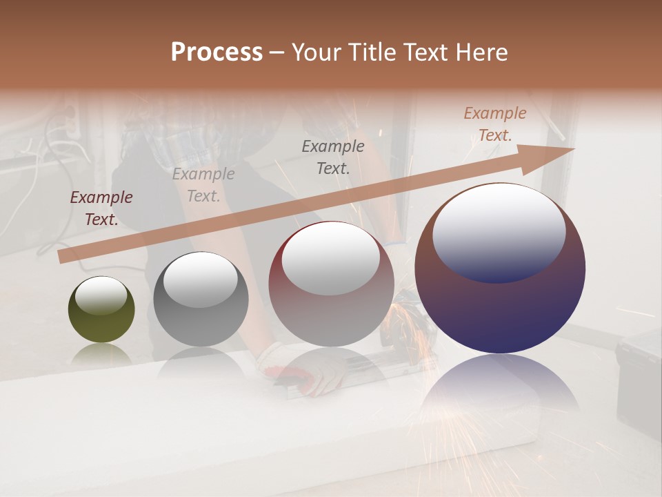 Builder Of Cutting Metal. Sparkles Flying. PowerPoint Template