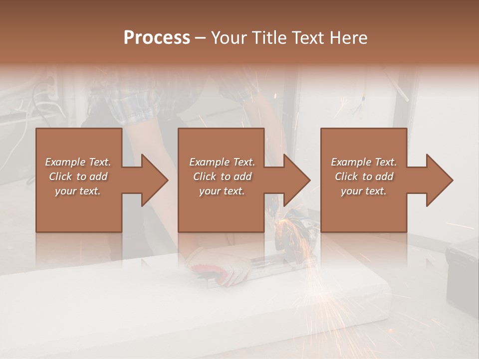 Builder Of Cutting Metal. Sparkles Flying. PowerPoint Template