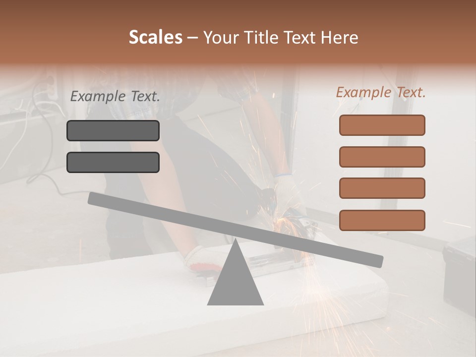 Builder Of Cutting Metal. Sparkles Flying. PowerPoint Template