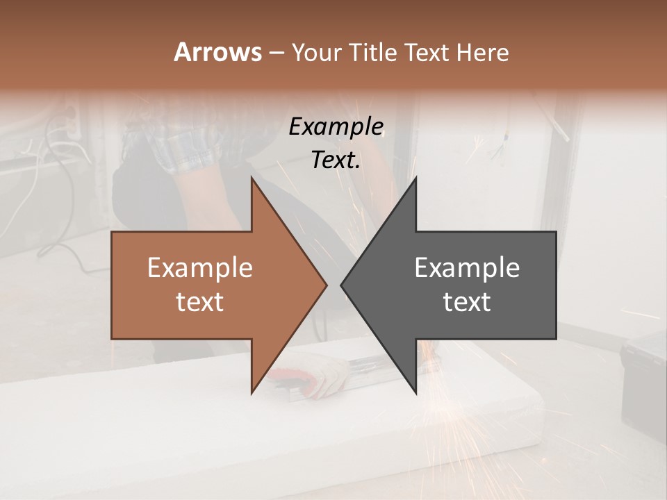 Builder Of Cutting Metal. Sparkles Flying. PowerPoint Template