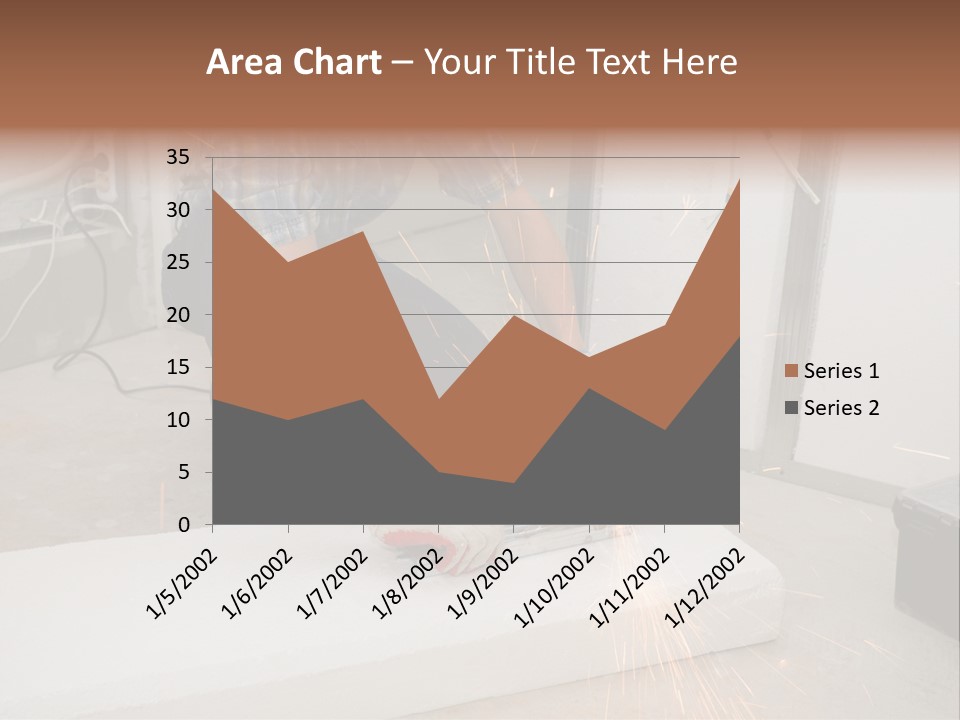 Builder Of Cutting Metal. Sparkles Flying. PowerPoint Template