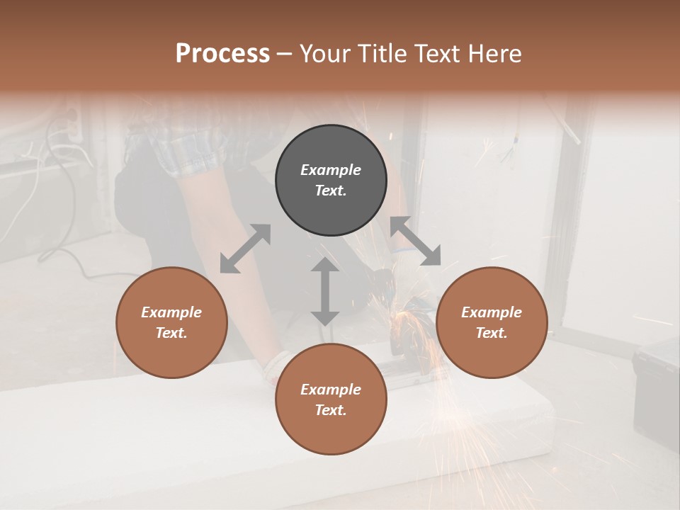 Builder Of Cutting Metal. Sparkles Flying. PowerPoint Template