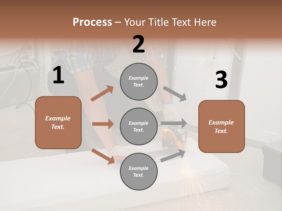 Builder Of Cutting Metal. Sparkles Flying. PowerPoint Template