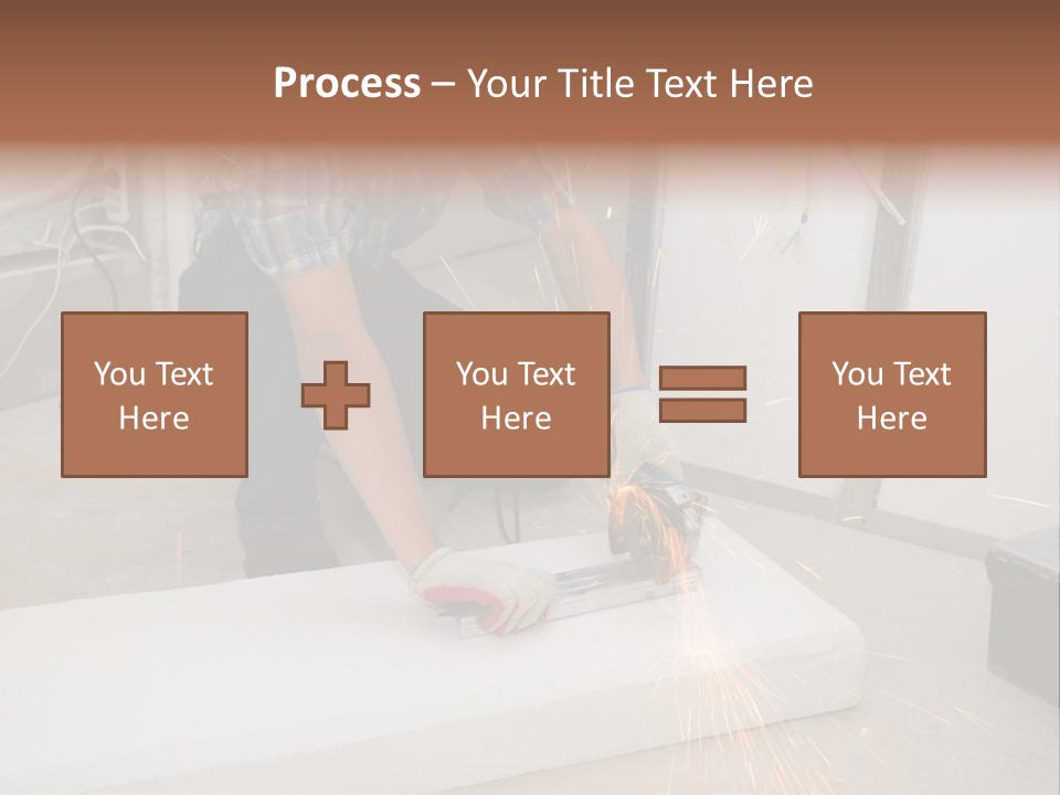 Builder Of Cutting Metal. Sparkles Flying. PowerPoint Template