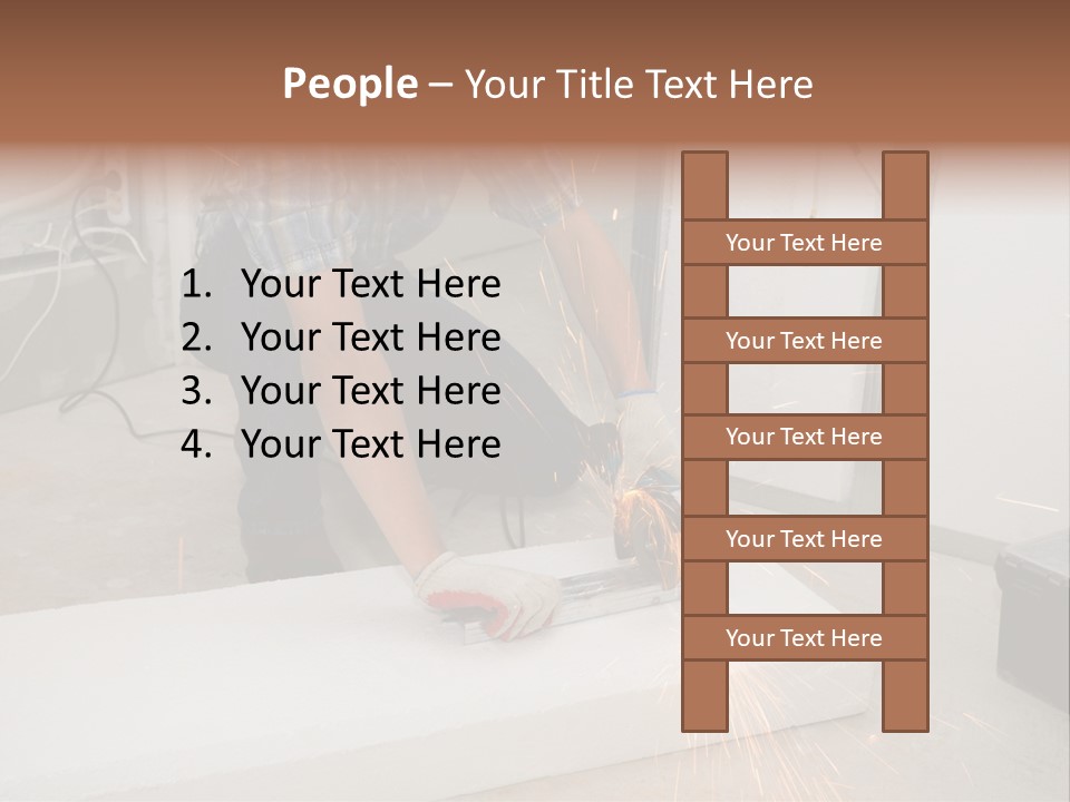 Builder Of Cutting Metal. Sparkles Flying. PowerPoint Template