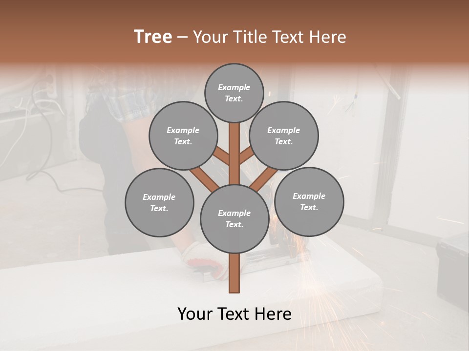 Builder Of Cutting Metal. Sparkles Flying. PowerPoint Template