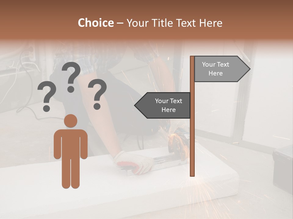 Builder Of Cutting Metal. Sparkles Flying. PowerPoint Template