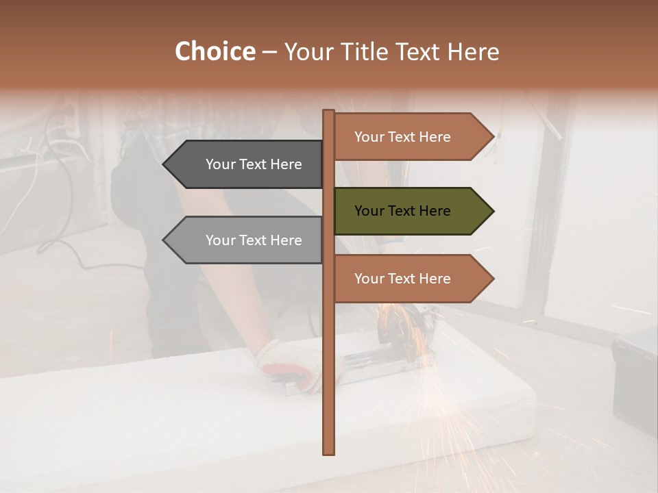 Builder Of Cutting Metal. Sparkles Flying. PowerPoint Template