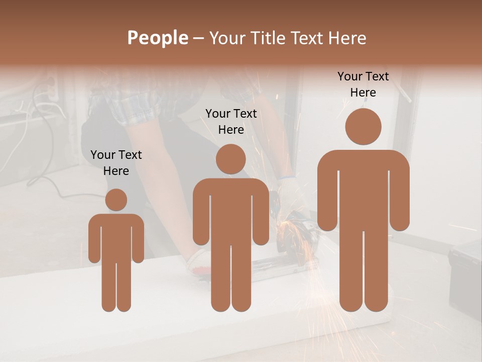 Builder Of Cutting Metal. Sparkles Flying. PowerPoint Template