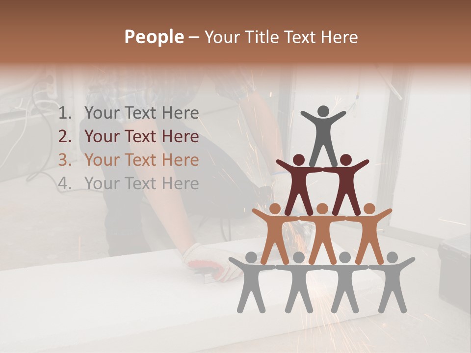 Builder Of Cutting Metal. Sparkles Flying. PowerPoint Template